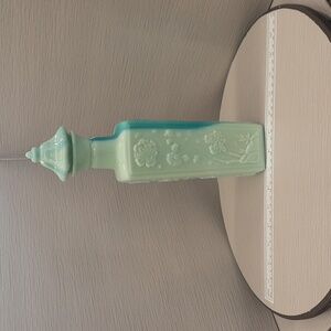 1971 Jim Beam Marbled Decanter Jade and Mint Milk Glass, Vintage